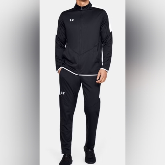 NWT Men's Under Armour Rival Knit training Jacket Full-zip Black/White 3XL NEW - Picture 4 of 7